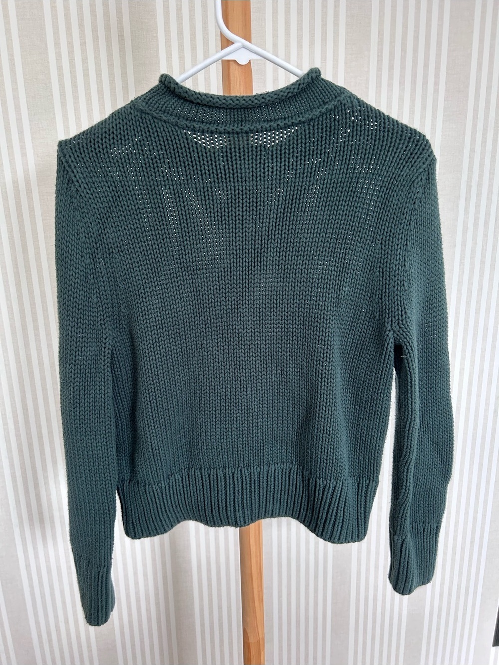 LAKE Pajamas "Jane" 100% Cotton Roll Neck Sweater Dark Green Size Small - Picture 6 of 6